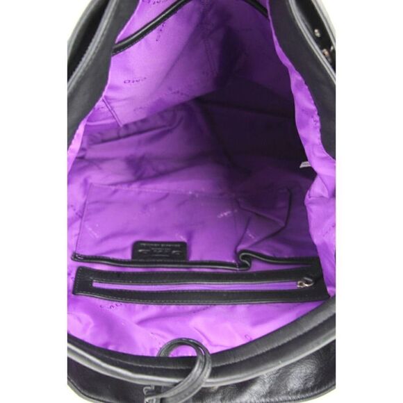 ROOMY Cezar Mizrahi BLACK GENUINE LEATHER SHOULDER BAG HANDBAG TOTE HOBO PURSE - Picture 11 of 16